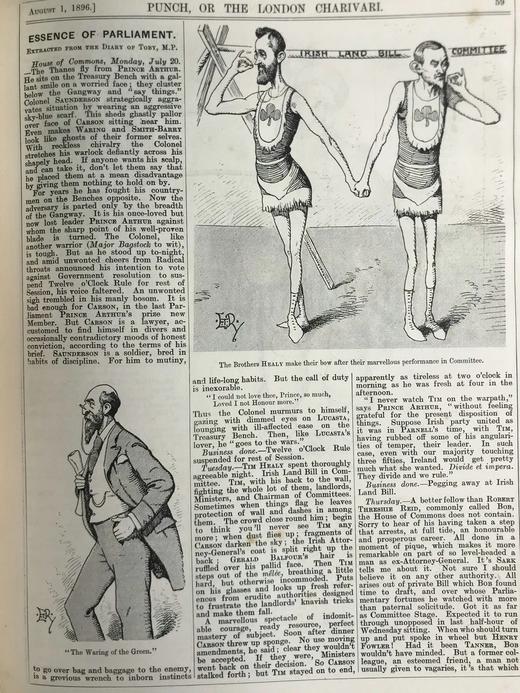 含中国内容！1896年7~12月 英国讽刺漫画杂志《笨拙》 数百幅插图 漆布精装16开 商品图11