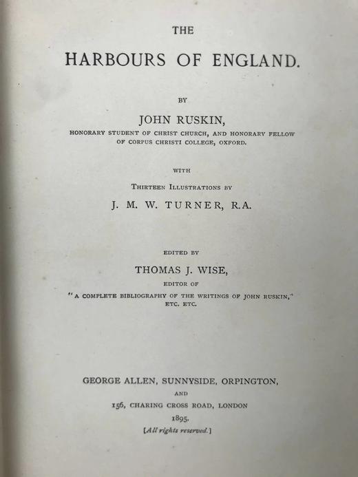1895年 罗斯金《英国的港口》 透纳13幅插图 漆布精装32开 商品图2