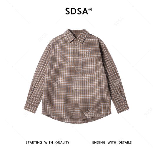 24628-1SDSA秋冬新款痞帅男装简约撞色格纹格子设计长袖衬衫百搭休闲衬衣 商品图1