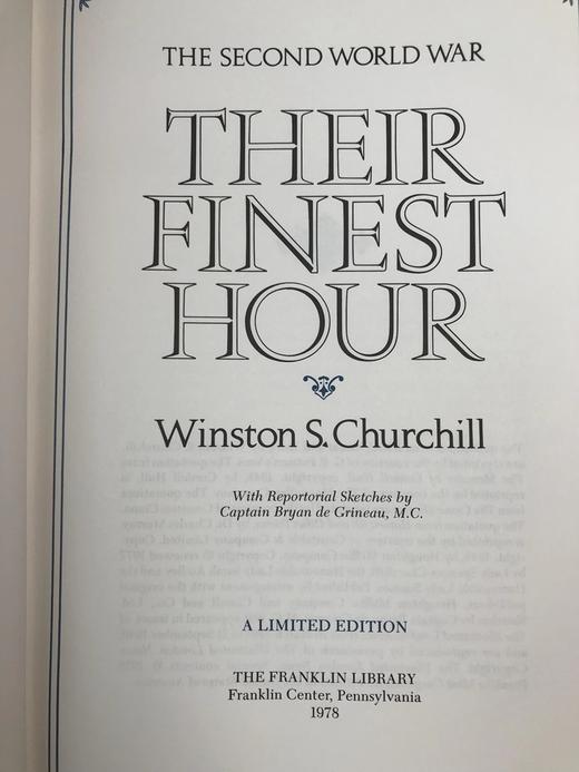 限量版！丘吉尔《第二次世界大战：他们最光辉的时刻》 配插图 富兰克林图书馆豪华皮装本 商品图2