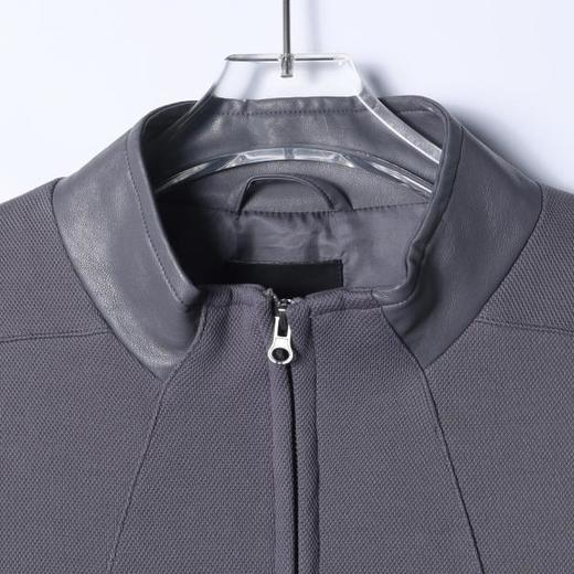 24618SDSA男士秋冬新款痞帅男装韩版时尚针织拼皮拉链立领夹克外套百搭 商品图2