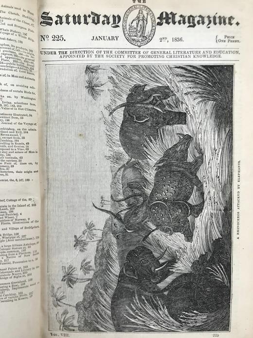 1836年1~6月 星期六杂志 配大量版画插图 布脊精装16开 商品图3