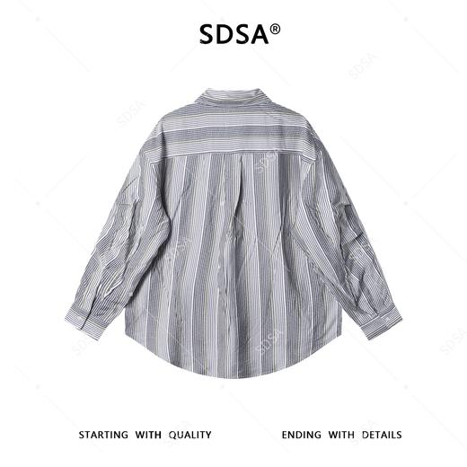 25362SDSA男士秋冬新款痞帅男装韩版撞色条纹坠感长袖衬衫百搭宽松潮 商品图5