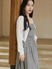 条纹吊带连衣裙 + 防晒开衫两件套女 2026 春夏新款 V 领抽绳短款罩衫 显瘦遮肉长裙 商品缩略图0