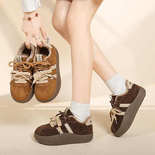 【YW】无忧购棉鞋女百搭保暖厚底加绒休闲板鞋女德训鞋8899（截单后3-5天发货） 商品图4