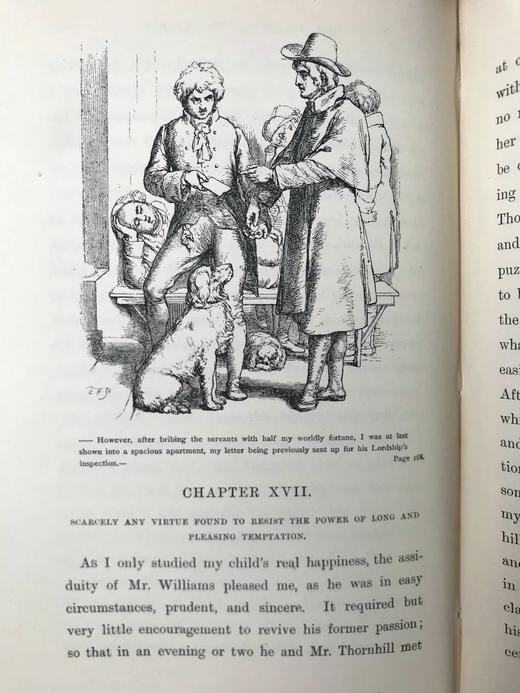 1896年 戈德史密斯《威克菲尔德牧师》 32幅插图 漆布精装32开 商品图11