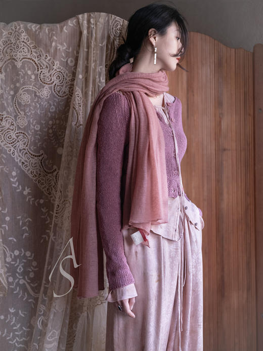 Cortana 26PS 烟熏玫瑰sylva丝棉麻针织开衫 商品图5