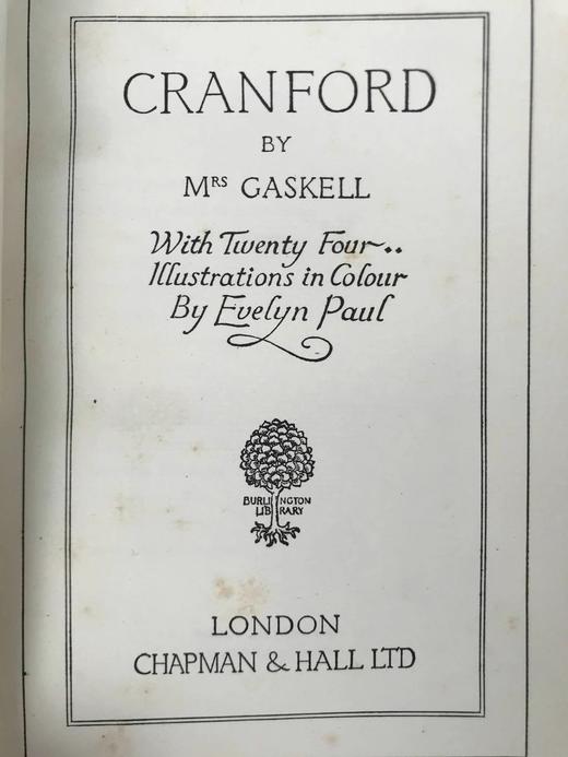 含一枚非常漂亮藏书票工坊特装本！约20世纪早期 盖斯凯尔夫人《克兰福德》 著名女艺术家伊夫林·保罗24幅彩色插图 全真皮精装32开 商品图4