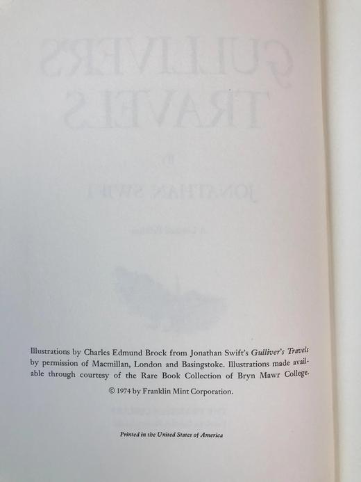 限量版！含藏书票 乔纳森・斯威夫特《格列佛游记》 配插图 富兰克林图书馆豪华皮装本 商品图4