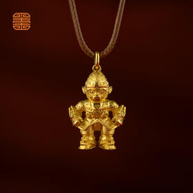 玺匠金铺《足金生肖机甲之猴》足金9999 吊坠项链生日礼物