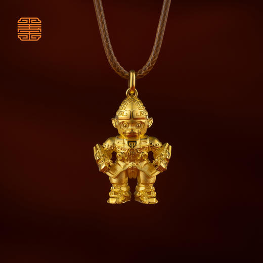 玺匠金铺《足金生肖机甲之猴》足金9999 吊坠项链生日礼物 商品图0