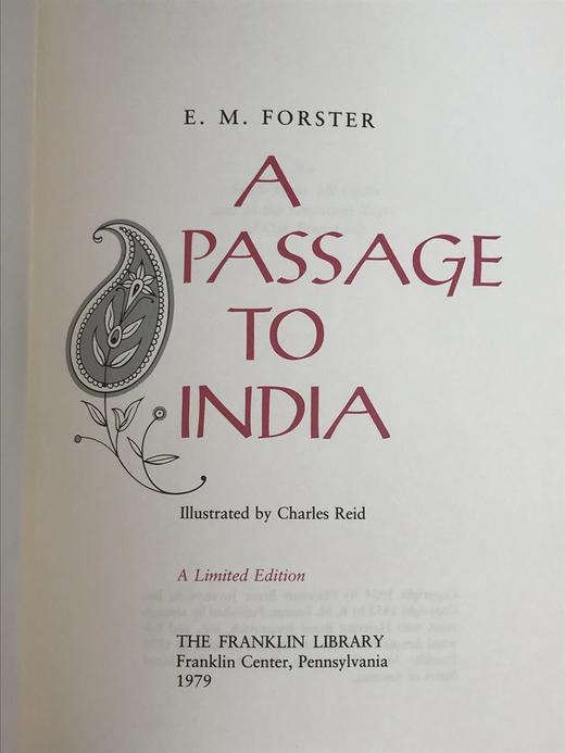 限量版！E.M. 福斯特《印度之行》 配插图 富兰克林图书馆豪华皮装本 商品图2