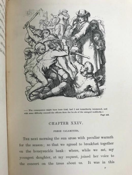 1896年 戈德史密斯《威克菲尔德牧师》 32幅插图 漆布精装32开 商品图4
