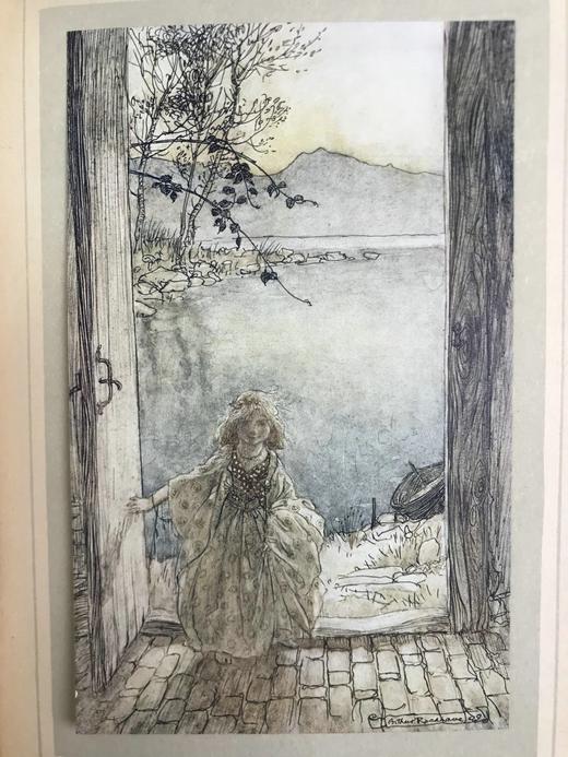 鬼才拉克姆15幅彩色手工贴图！1909年 莫特·富克《水妖记》 漆布精装16开 商品图6