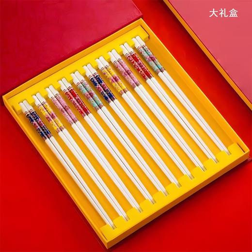 【 珐琅彩  高温抗菌防霉陶瓷筷子】 景德镇家用陶瓷筷 高奢抗菌防霉防摔防滑筷 油炸耐高温陶瓷筷子 商品图1