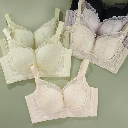 ZYQ-521  蕾丝内衣调整型舒适性感聚拢透气无钢圈收副乳防下垂小胸薄款文胸（单件） 商品图1