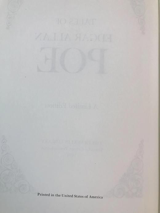 限量版！含藏书票 埃德加・爱伦・坡《埃德加・爱伦・坡故事集》 配插图 富兰克林图书馆豪华皮装本 商品图4