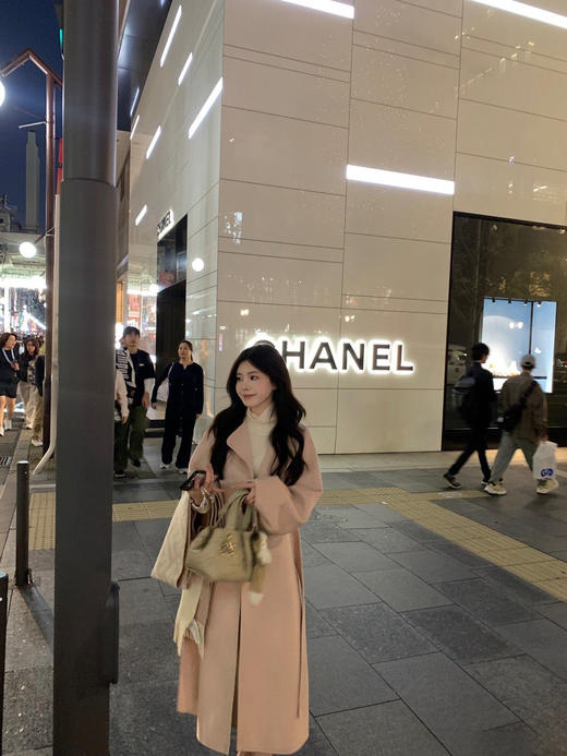 金蘑菇菇 昭和日剧式冬日 私服sn*del大衣 / 10羊绒 浪漫弧度大衣 商品图6