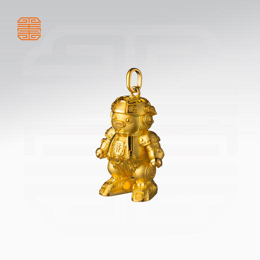 玺匠金铺《足金生肖机甲之猪》足金9999 吊坠项链生日礼物 商品图2