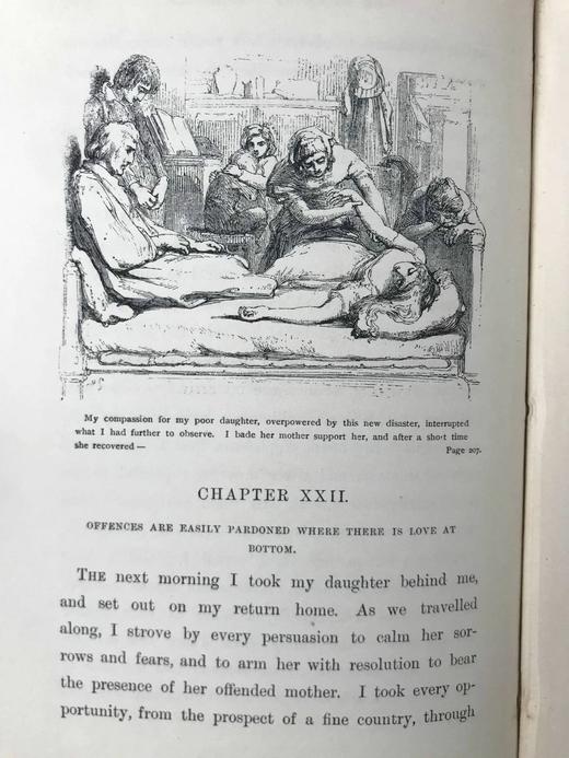 1896年 戈德史密斯《威克菲尔德牧师》 32幅插图 漆布精装32开 商品图6
