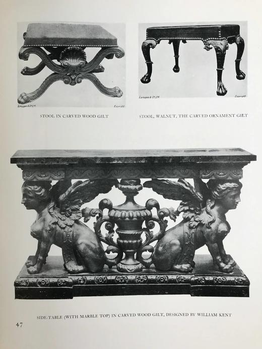 8开本 1909年 十七-十八世纪英国豪宅装饰与家具图集 约150幅插图 漆布精装 商品图14