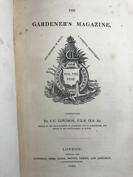 1832年 园丁杂志 近百幅版画插图 漆布脊精装大32开 商品图2