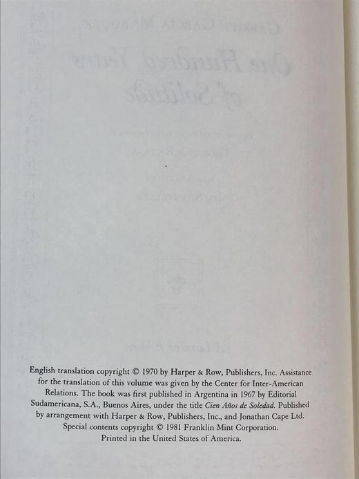 限量版！加西亚・马尔克斯《百年孤独》 配插图 富兰克林图书馆豪华皮装本 商品图3