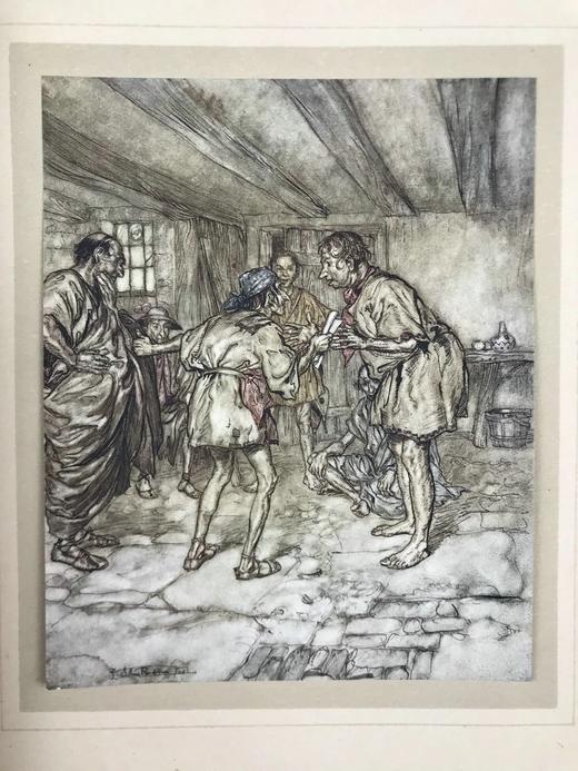 鬼才拉克姆40幅彩色手工贴图！1908年首版 莎士比亚《仲夏夜之梦》 漆布精装16开 商品图8