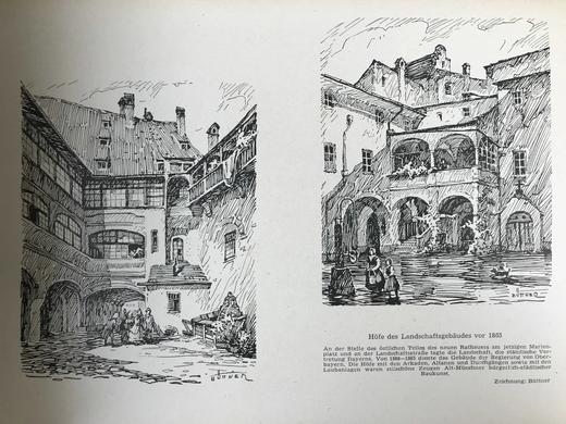 【德语】约20世纪中早期 欧洲城市建筑风光手稿画集 漆布精装大16开 商品图7