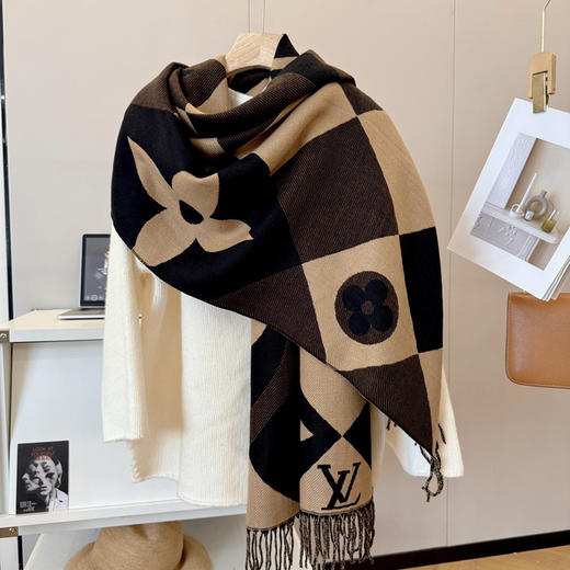 秋冬特惠💰150 LV围巾 上新！秋冬男女同款，高端羊绒针织围巾 商品图5