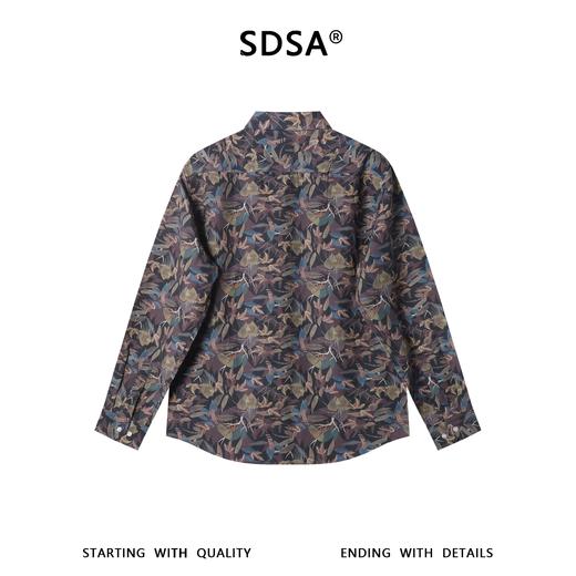 3543SDSA男士秋冬新款痞帅男装简约时尚碎花印花长袖衬衫百搭复古衬衣 商品图5