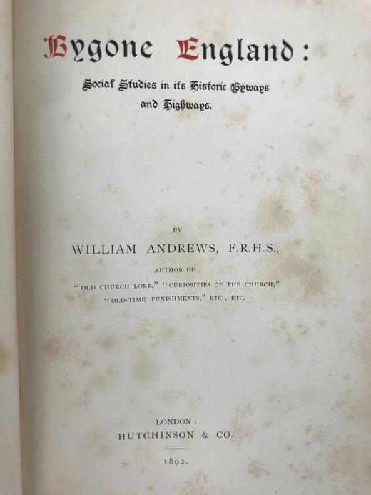 1892年 过去的英格兰 约10余幅插图 漆布精装大32开 商品图3