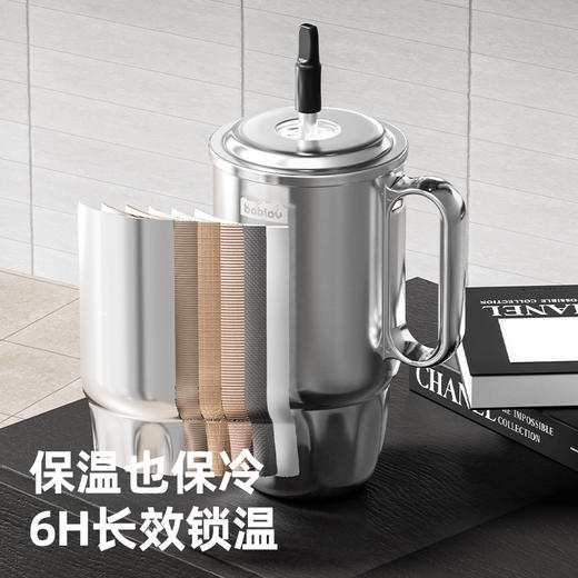 bablov巨浪把手杯男生大容量车载水杯316不锈钢男女生外出专用便携 商品图2