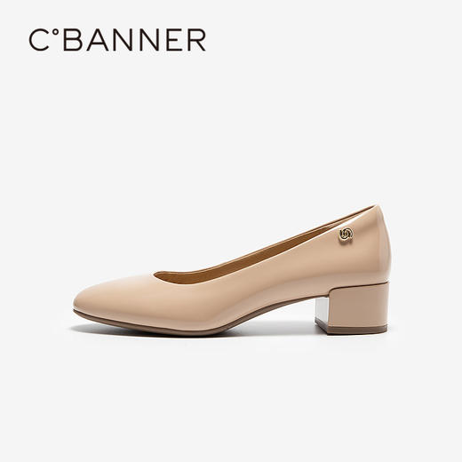 【静音系列】千百度裸色粗高跟鞋女2026春季新款通勤法式浅口单鞋A26189609 商品图2