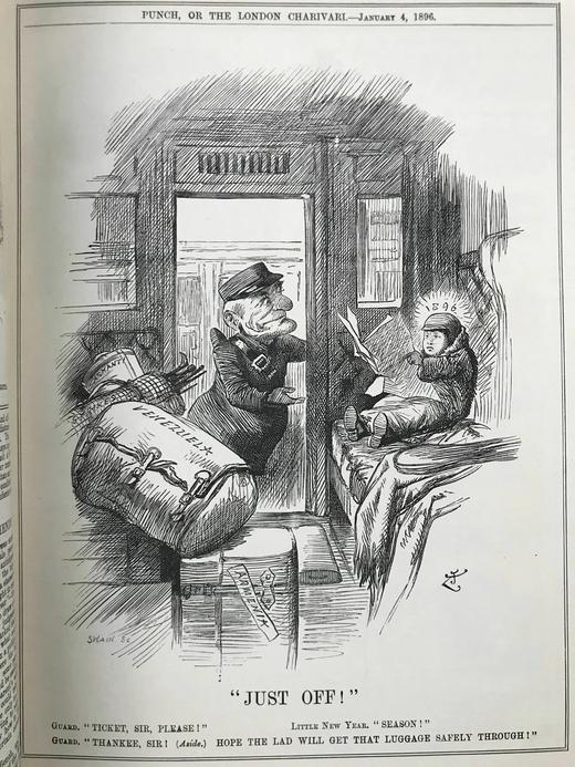 1896年 英国讽刺漫画杂志《笨拙》 数百幅插图 漆布精装16开 商品图5