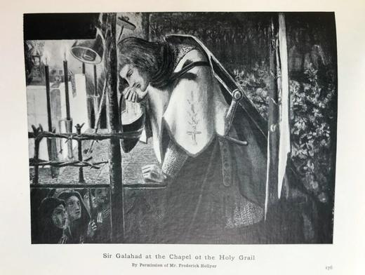 1909年 亚瑟王与圆桌骑士的故事 16幅插图 真皮脊精装32开 商品图14