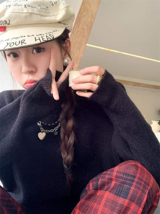 <曾小咸推荐>简约宽松10色圆领毛衣女 商品图8