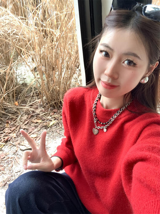 <曾小咸推荐>简约宽松10色圆领毛衣女 商品图9