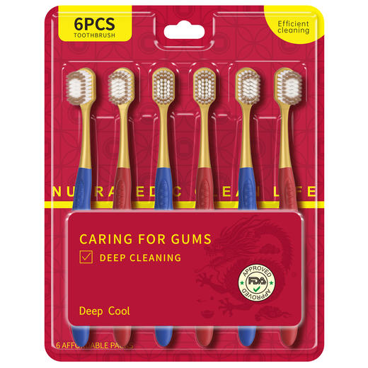 新年限定！【第二件0元！ 山姆同款牙刷】 宽密丝柔 高效深洁软毛护齿牙刷 超市家用6支家庭装成人牙刷 商品图3