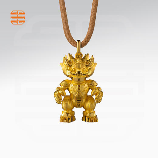 玺匠金铺《足金生肖机甲之龙》足金9999 吊坠项链生日礼物 商品图4