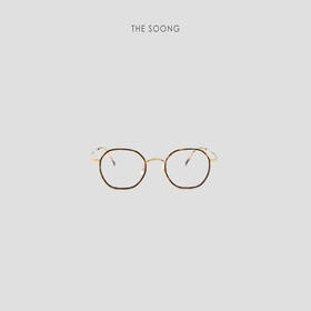 THESOONG|"多边形眼镜"超轻羽钛双色黄花纹百搭素颜眼镜HWZB8512