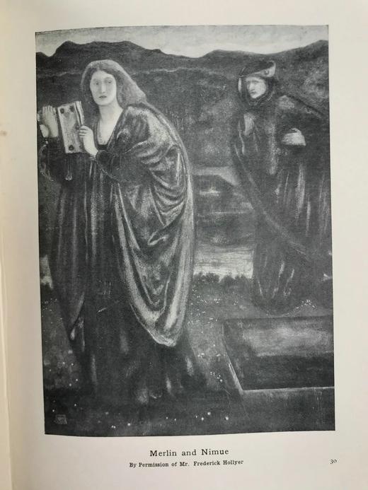 1909年 亚瑟王与圆桌骑士的故事 16幅插图 真皮脊精装32开 商品图8