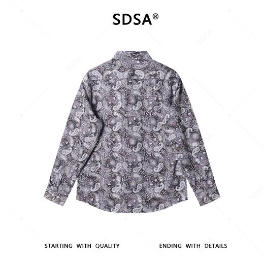 3554SDSA男士秋冬新款痞帅男装复古撞色腰果花卉长袖衬衫百搭时尚衬衣 商品图5