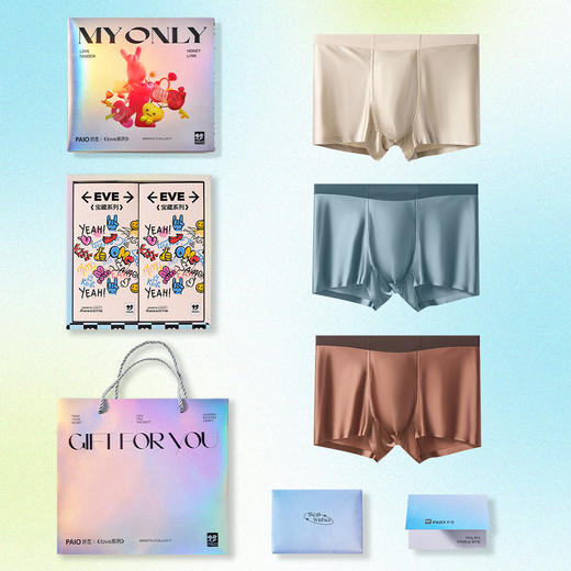 男士礼盒装内裤大礼盒节日礼品送礼油光亮面平角内裤舒适透气3054 商品图1