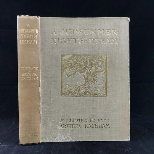 鬼才拉克姆40幅彩色手工贴图！1908年首版 莎士比亚《仲夏夜之梦》 漆布精装16开 商品图0