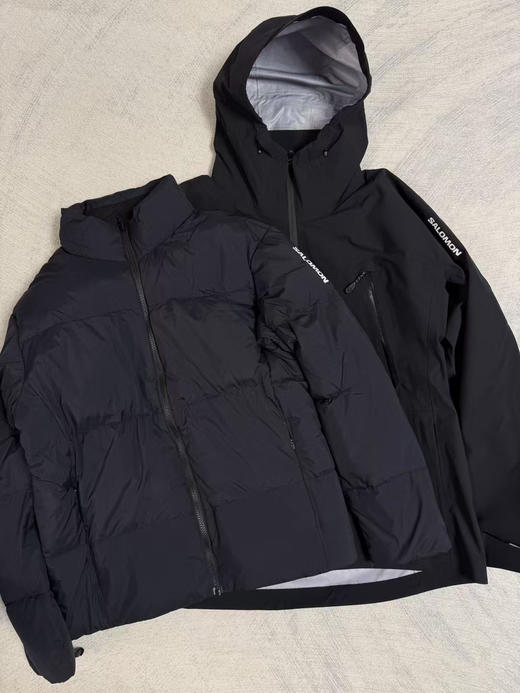 原单正品萨洛蒙，三合一，鹅绒羽绒服，全压胶。
越南产。尺码黑色S-XXL 灰色M L XXL
原价3000➕ 商品图2