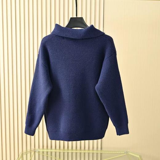 谱拉达PRADA新款法式男士翻领加厚针织毛衣打底衫 商品图5