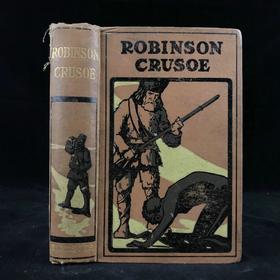 1899年 鲁宾逊漂流记 20幅版画插图 漆布精装大32开