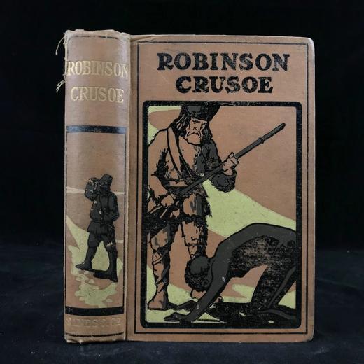 1899年 鲁宾逊漂流记 20幅版画插图 漆布精装大32开 商品图0