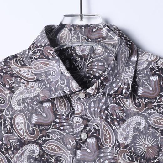 3554SDSA男士秋冬新款痞帅男装复古撞色腰果花卉长袖衬衫百搭时尚衬衣 商品图2